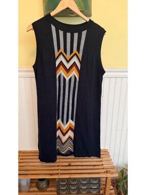 Missoni For Target 20th Anniversary Chevron Sleeveless Tunic Black Multicolor XL